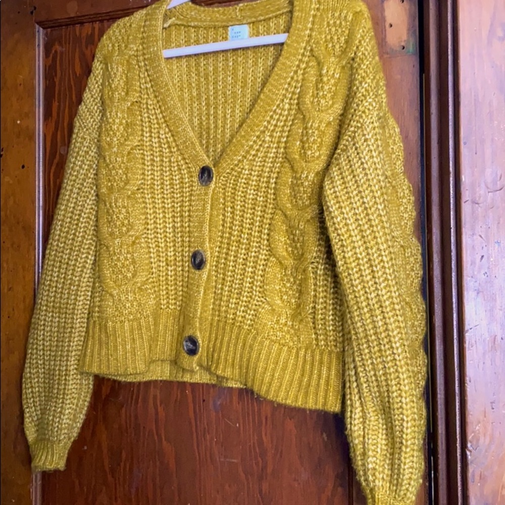 A New Day Mustard Cardigan with Button Detail
